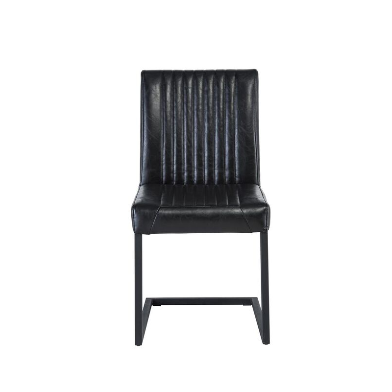 Raffles Black Faux Leather Dining Chair