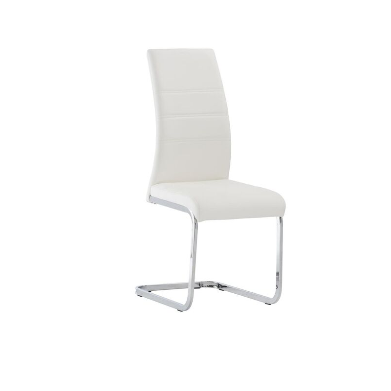 Soho White Leather Dining Chair