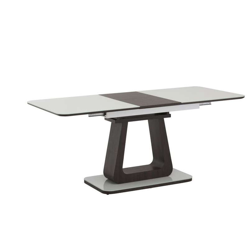 Calgary White Glass Extending Dining Table