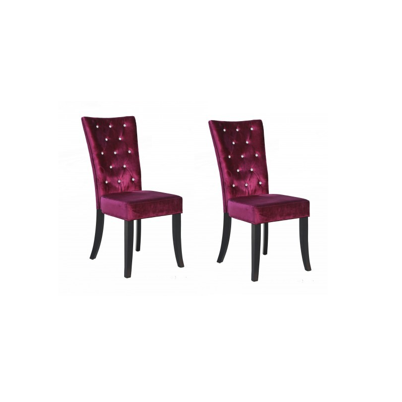 Radience Purple Velvet Diamante Dining Chairs (Pair) | FADS