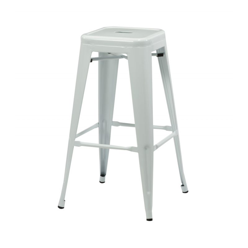 Bronx White Metal Bar Stools