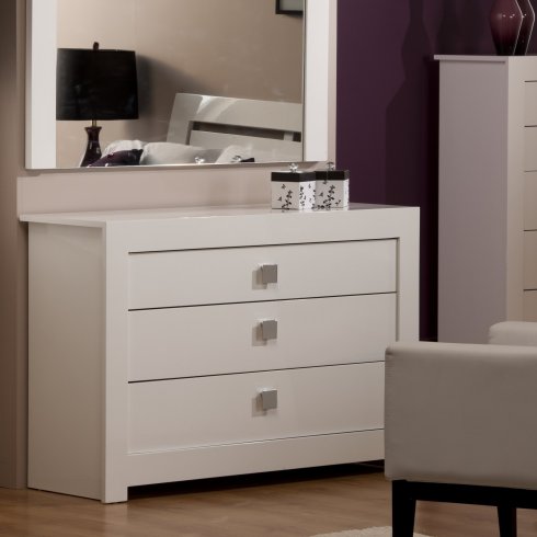 Bari White High Gloss Wide Chest Bedroom Furniture Fads Bari White High Gloss Wide Chest, White High Gloss Bedroom Furniture Uk