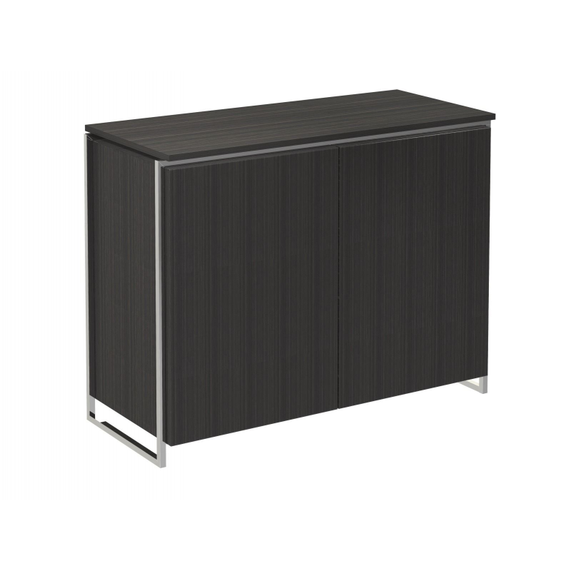 Federico Black Stained Oak 2 Door Sideboard (Frame Finish: Polished Chrome)