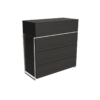Federico Black Stained Oak 4 Drawer Chest 1
