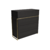 Federico Black Stained Oak 4 Drawer Chest