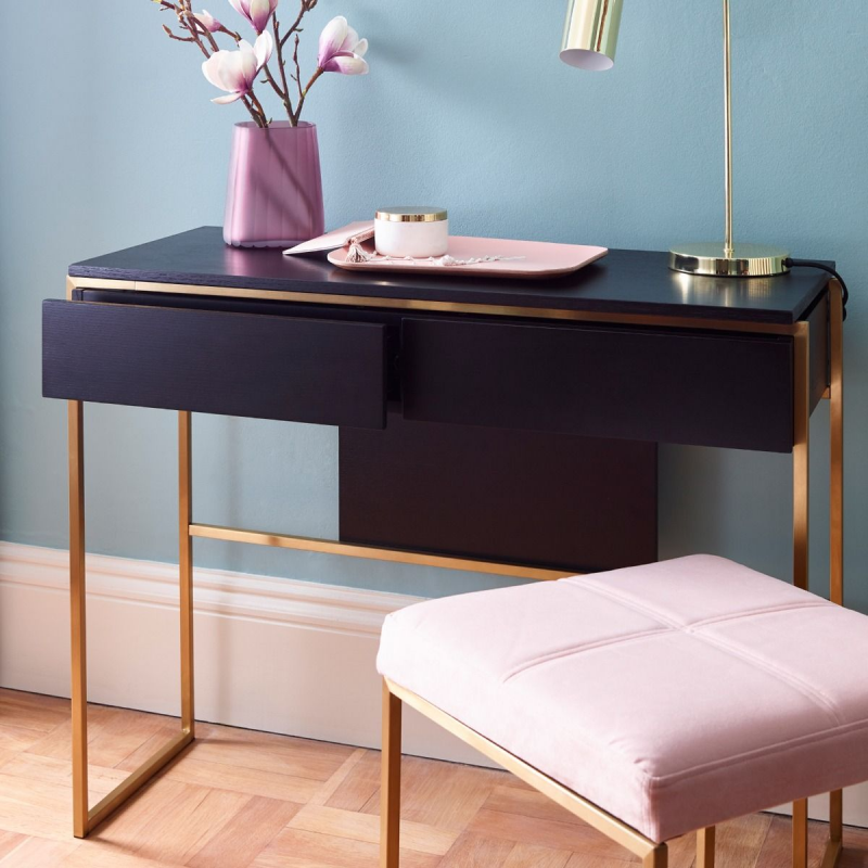 Oak and black clearance dressing table