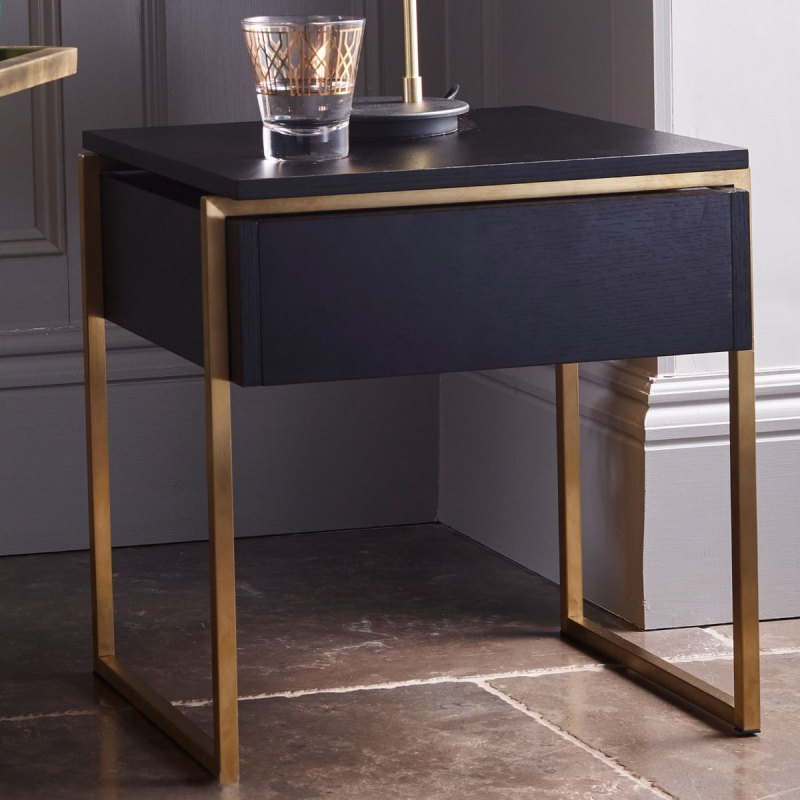 Federico Black Stained Oak Side Table 4