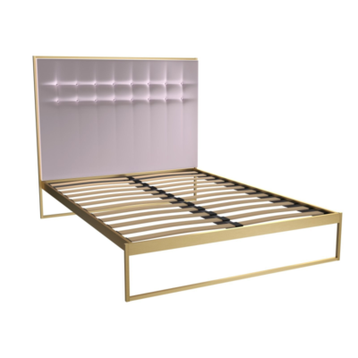 Federico Blush Velvet Bedstead 1