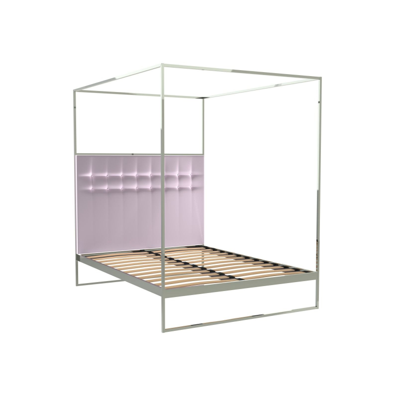Federico Blush Velvet Canopy Bed Frame Double Or King Size