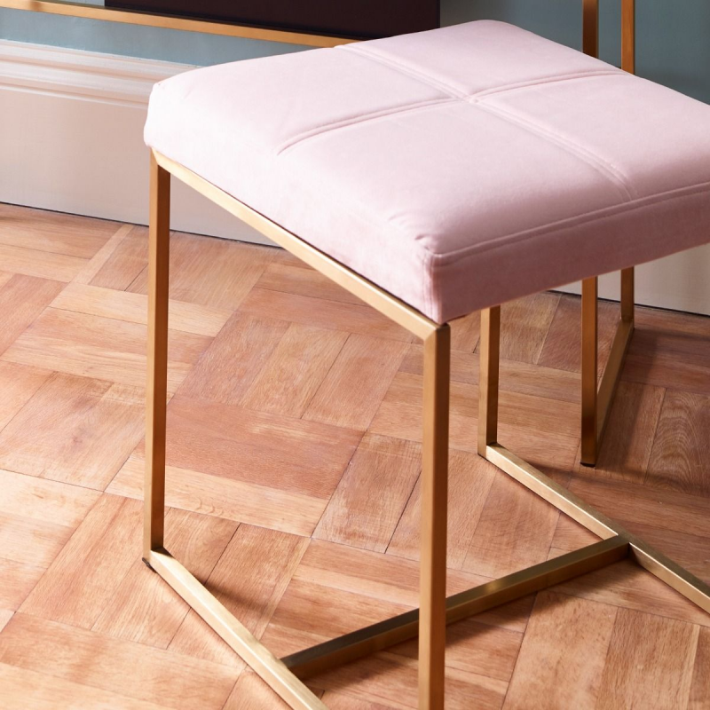 Federico Blush Velvet Stool 3