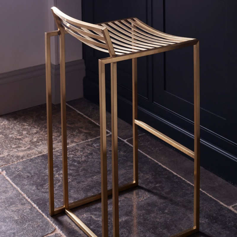 Federico Brushed Brass Bar Stool