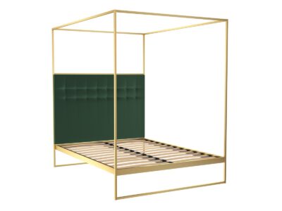 Federico Deep Green Velvet Canopy Bed 1