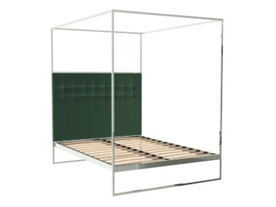 Federico Deep Green Velvet Canopy Bed