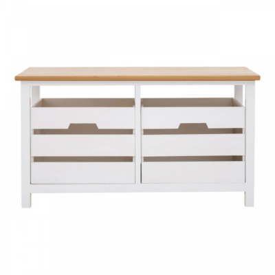 Newport White Painted 2 Drawer Bench
