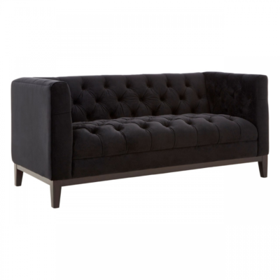 Sasha Black Button Detail 2 Seater Sofa 1