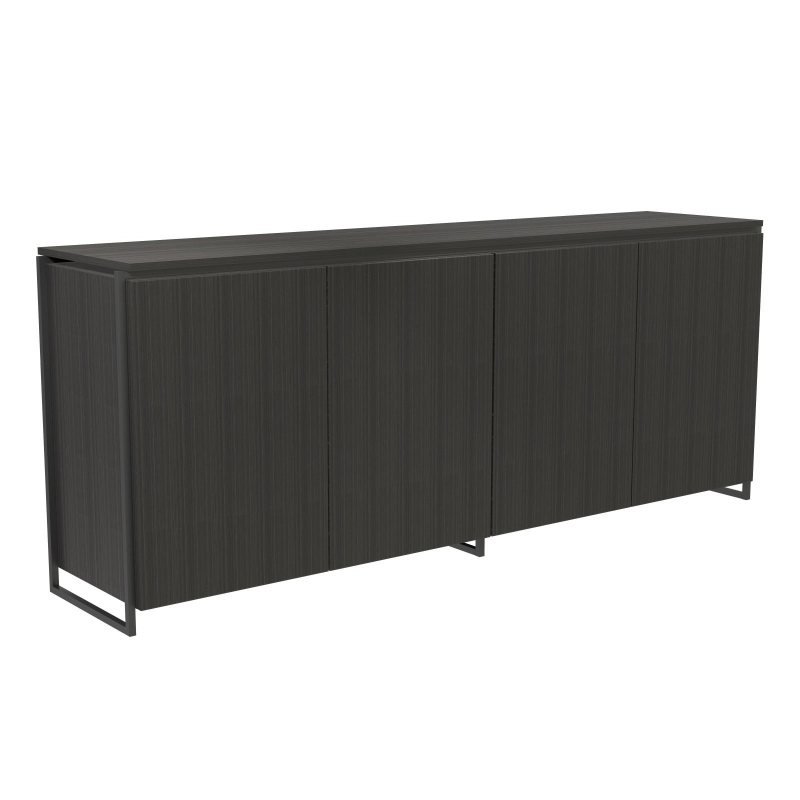 Federico Black Stained Oak Sideboard - 4 Door (Frame Finish: Matt Black)