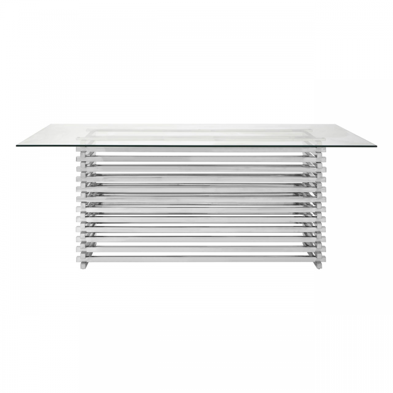 Vogue Silver Slatted Dining Table