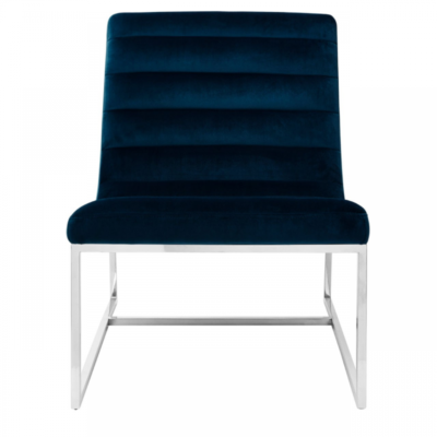 Vogue Velvet Midnight Blue Curved Cocktail Chair