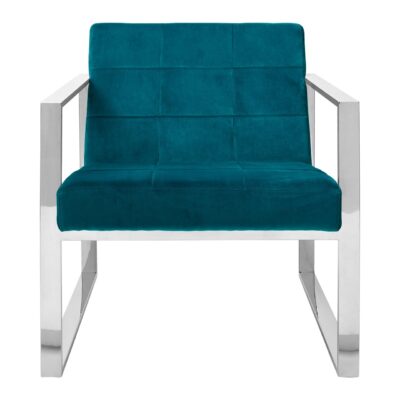 vogue cocktail velvet teal armchair