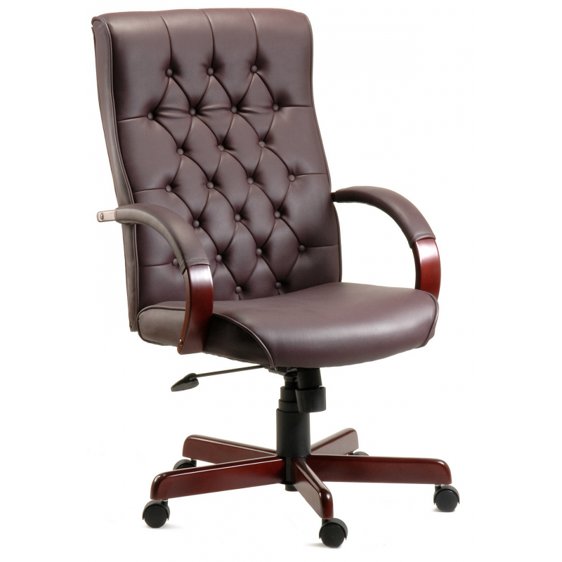 Warwick Brown Leather Office Chair Office Furniture FADS