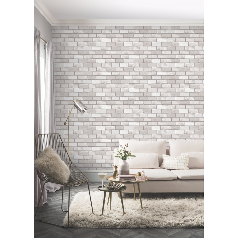 Arthouse Diamond Taupe Brick Wallpaper | Wallpaper | FADS