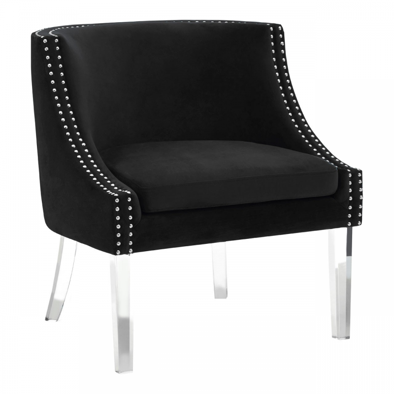 black velvet studded chair