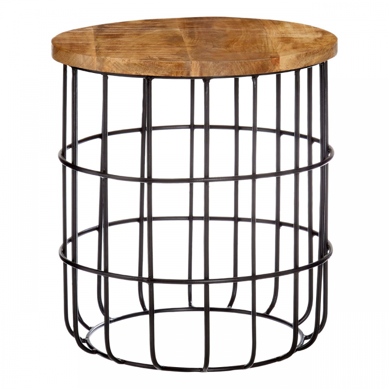 Crest Round Wooden Side Table Living Furniture FADS