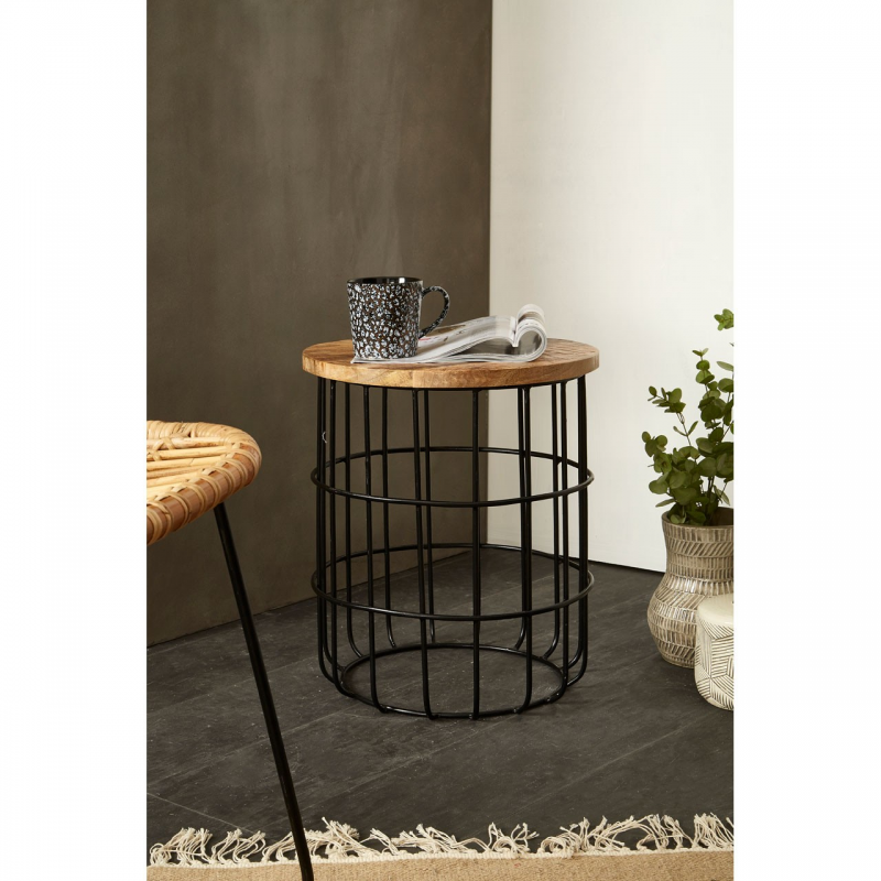 Crest Round Wooden Side Table 2