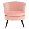 Round Pastel Pink Velvet Armchair