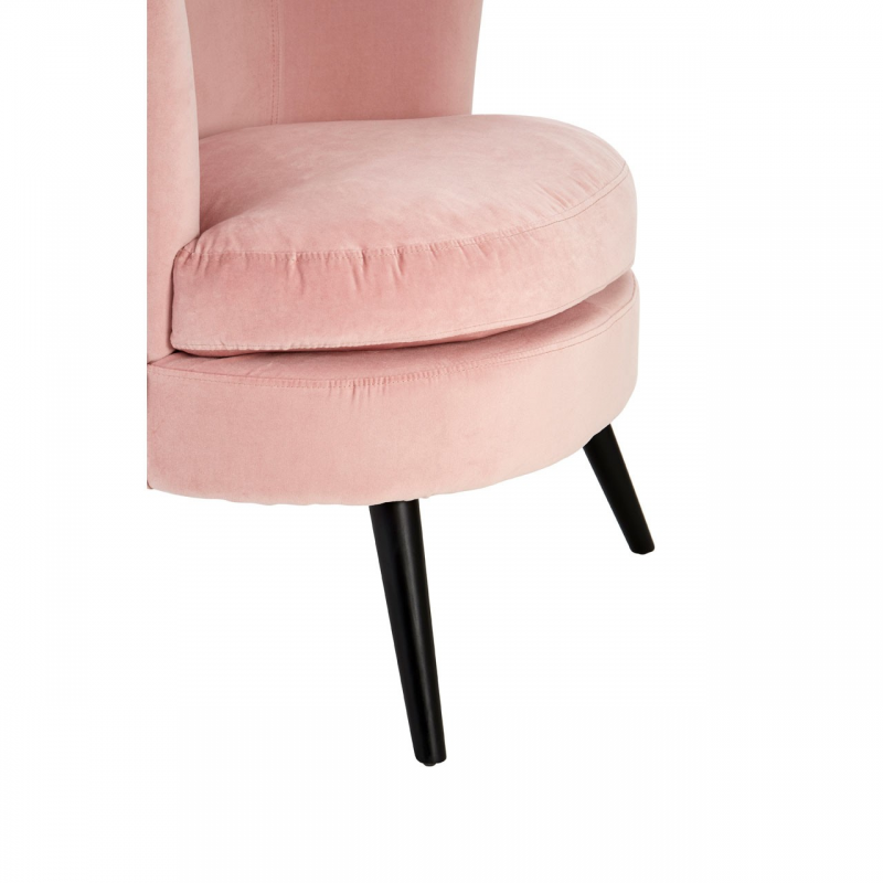Round Pastel Pink Velvet Armchair Living Furniture Fads