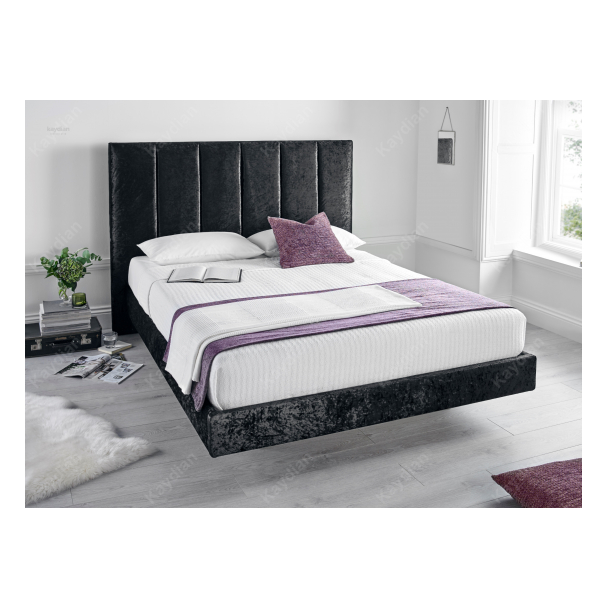 Clarice Black Crushed Velvet Bed Frame, High King Size Bed Frame