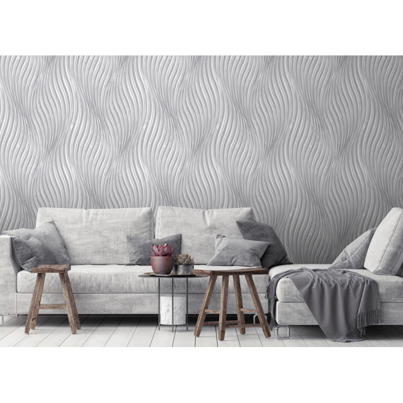 Debona Silver Waves Wallpaper 1