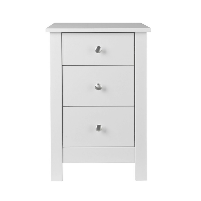 Florence 3 Drawer White Bedside Bedroom Furniture FADS