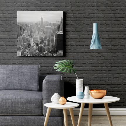 Freestyle Painted Black Brick Wallpaper