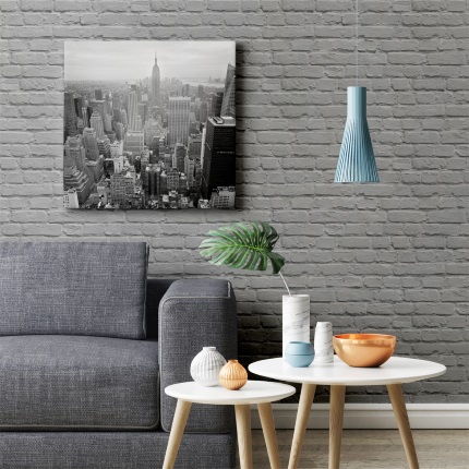 Freestyle Painted Grey Brick Wallpaper
