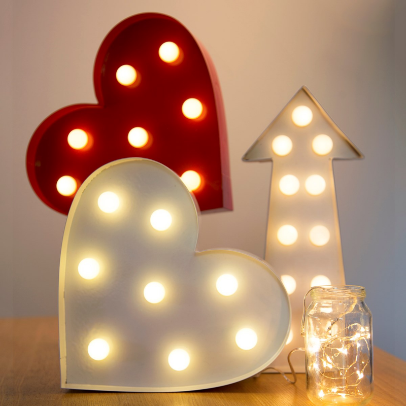 LED Decorative White Heart Light Accessories FADS