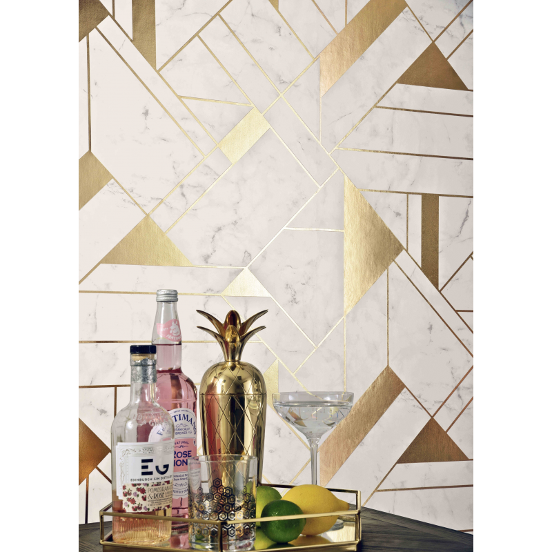 Metallic Gold Geometric Wallpaper 1