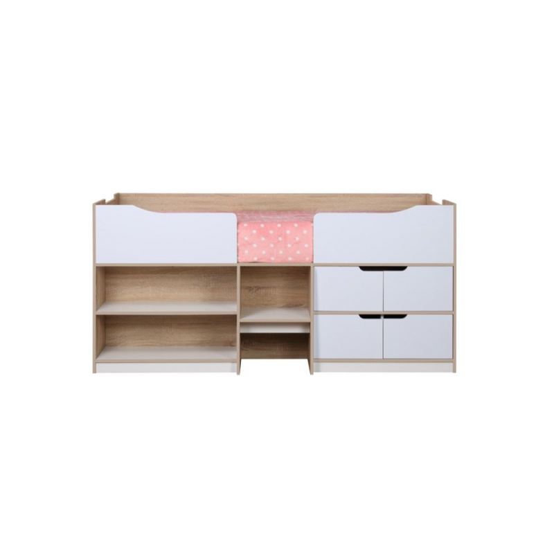 Paddington White & Light Oak Cabin Bed Kids Bedroom FADS