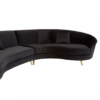 Ruby Curved Velvet Black Sofa 4