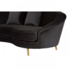 Ruby Curved Velvet Black Sofa 6