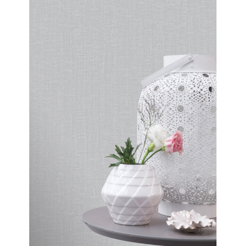 Sassari Plain Silver Wallpaper