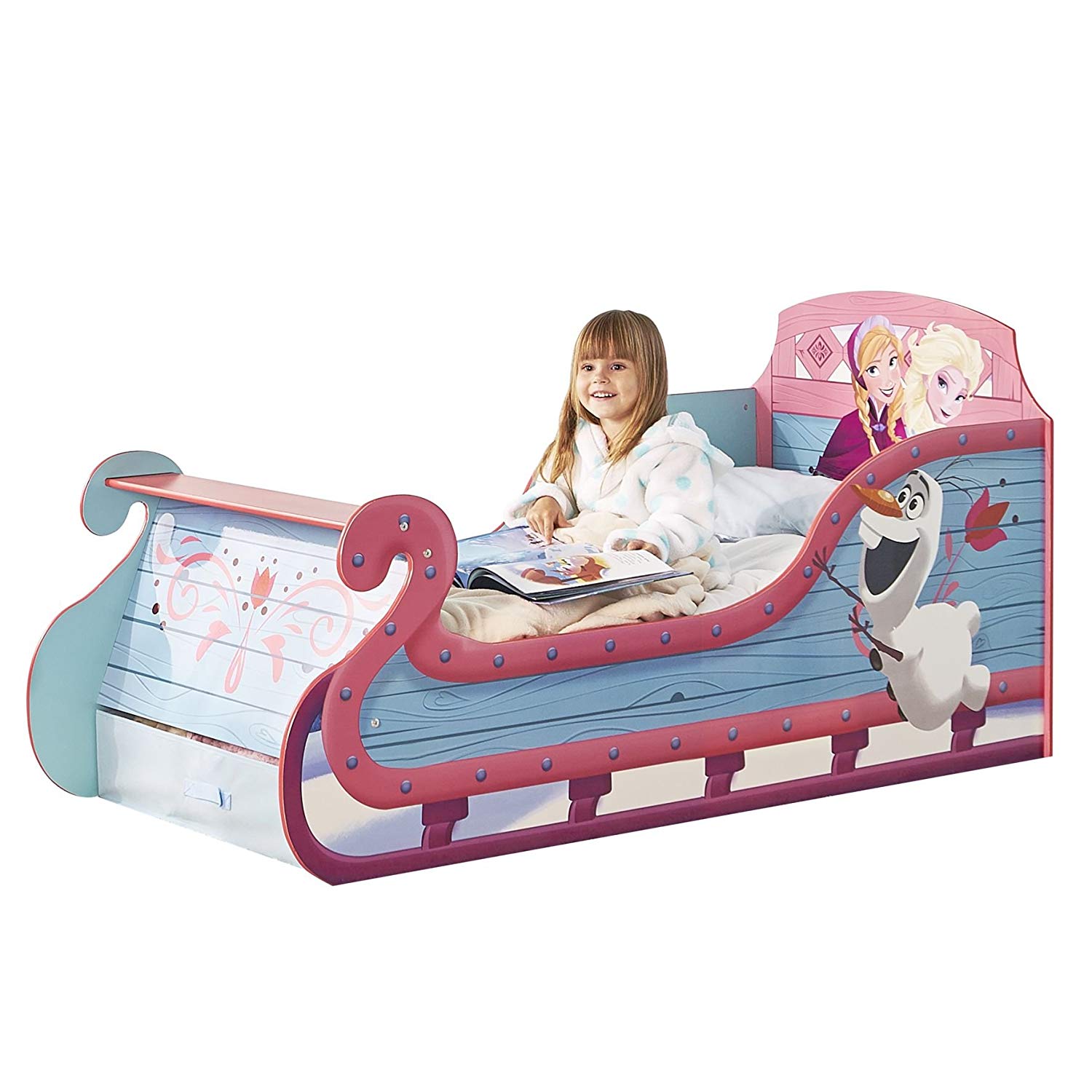 Disney Frozen Sleigh Toddler Bed with Underbed Storage 