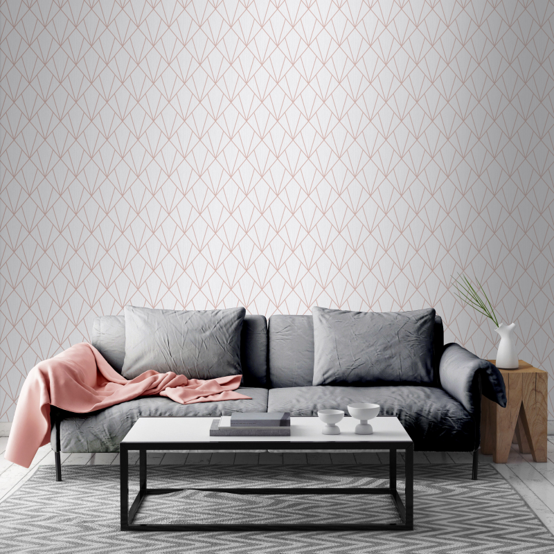 Indra Rose Gold Geometric Wallpaper