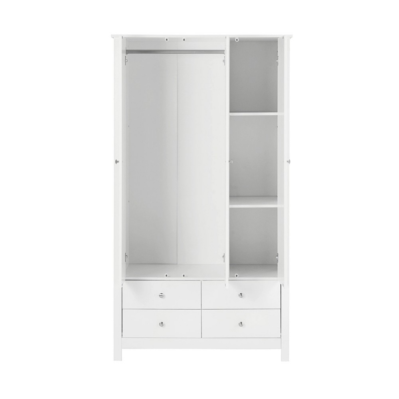 Florence 3 Door White Mirrored Wardrobe Bedroom Furniture FADS