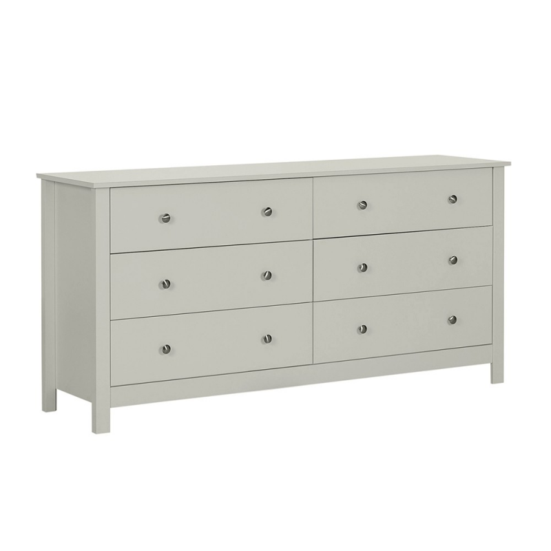 Florence 6 Drawer Soft Grey Wide Chest