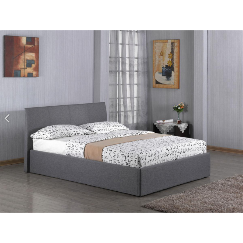 Fusion Fabric Storage Double Bed Grey Bedroom Furniture FADS