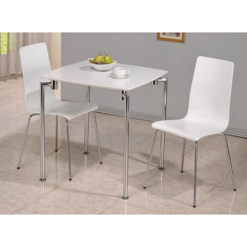 Fiji High Gloss Small Dining Set With 2 White Chairs Fads Fiji High Gloss Small Dining Set With 2, Small Dining Table And Chairs For 2