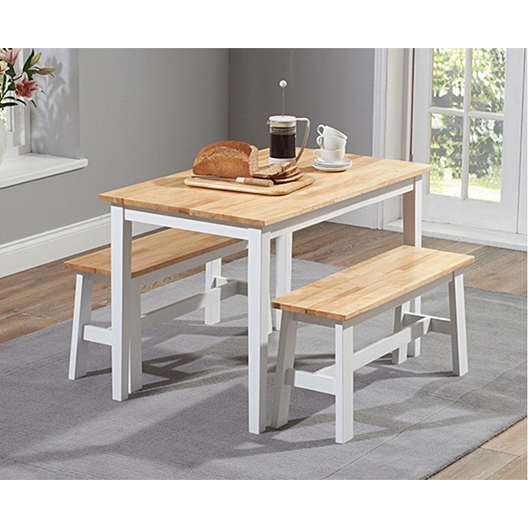 Chichester Dining Table with 2 Large Benches (Table Colour: oak and grey)