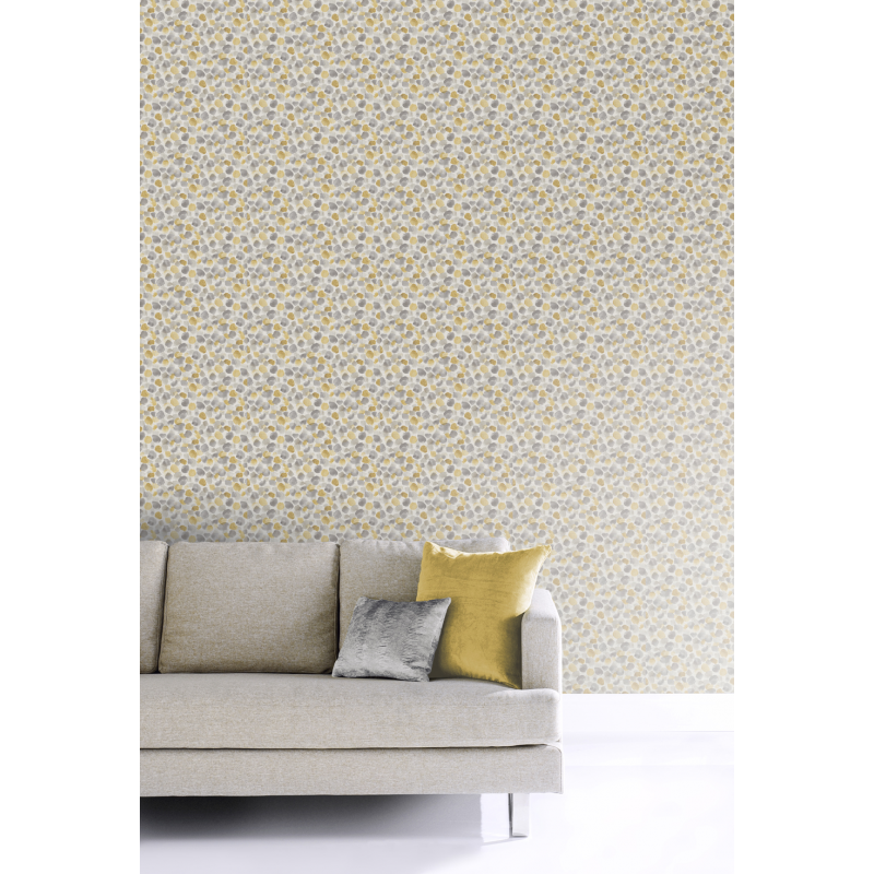 Arthouse Painted Dot Mustard Yellow Wallpaper FADS