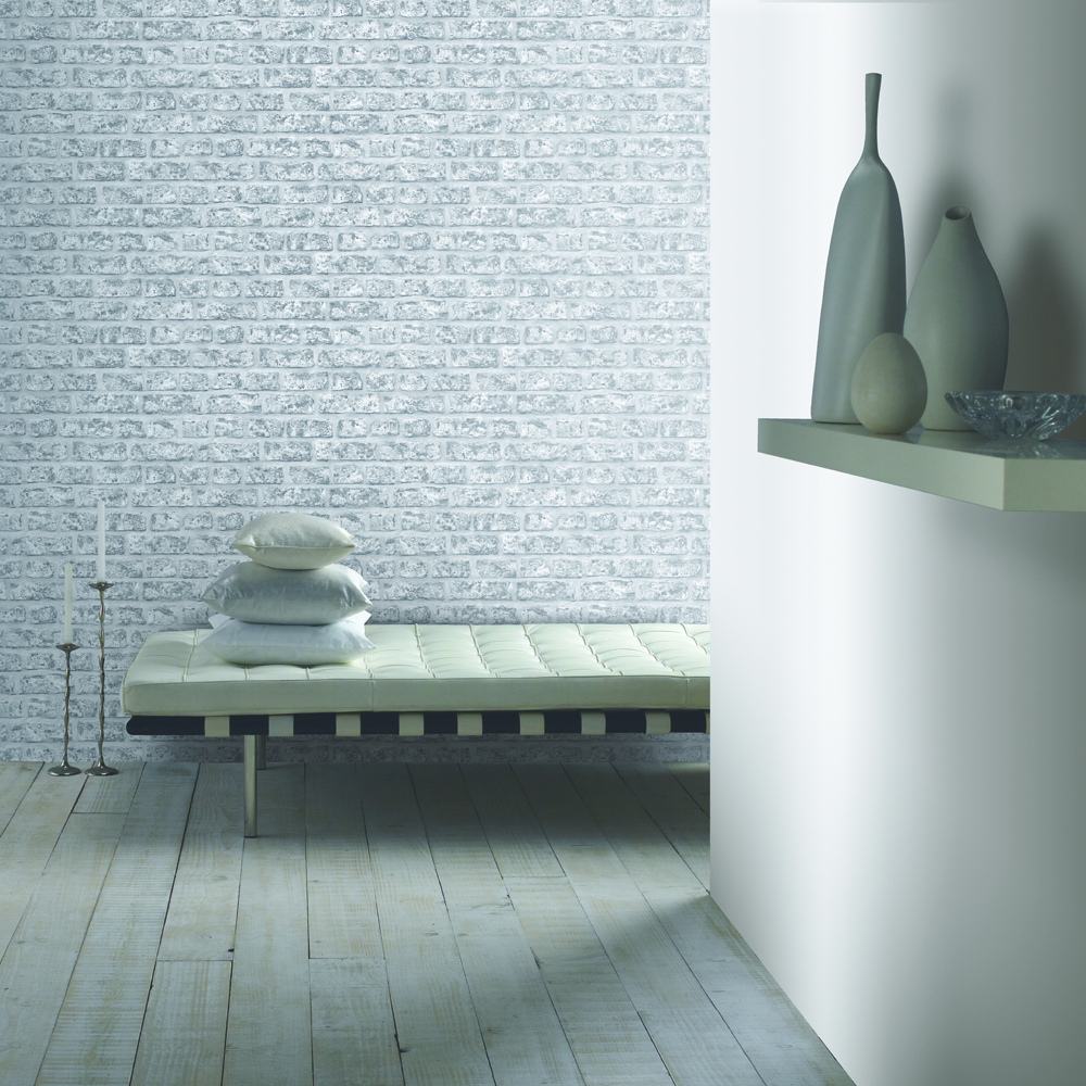 Arthouse Rustic Grey Brick Wallpaper